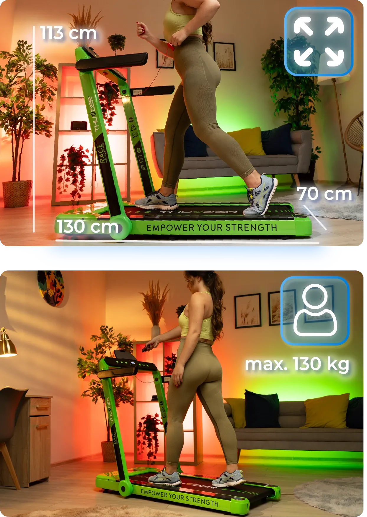 Zijaanzicht loopband