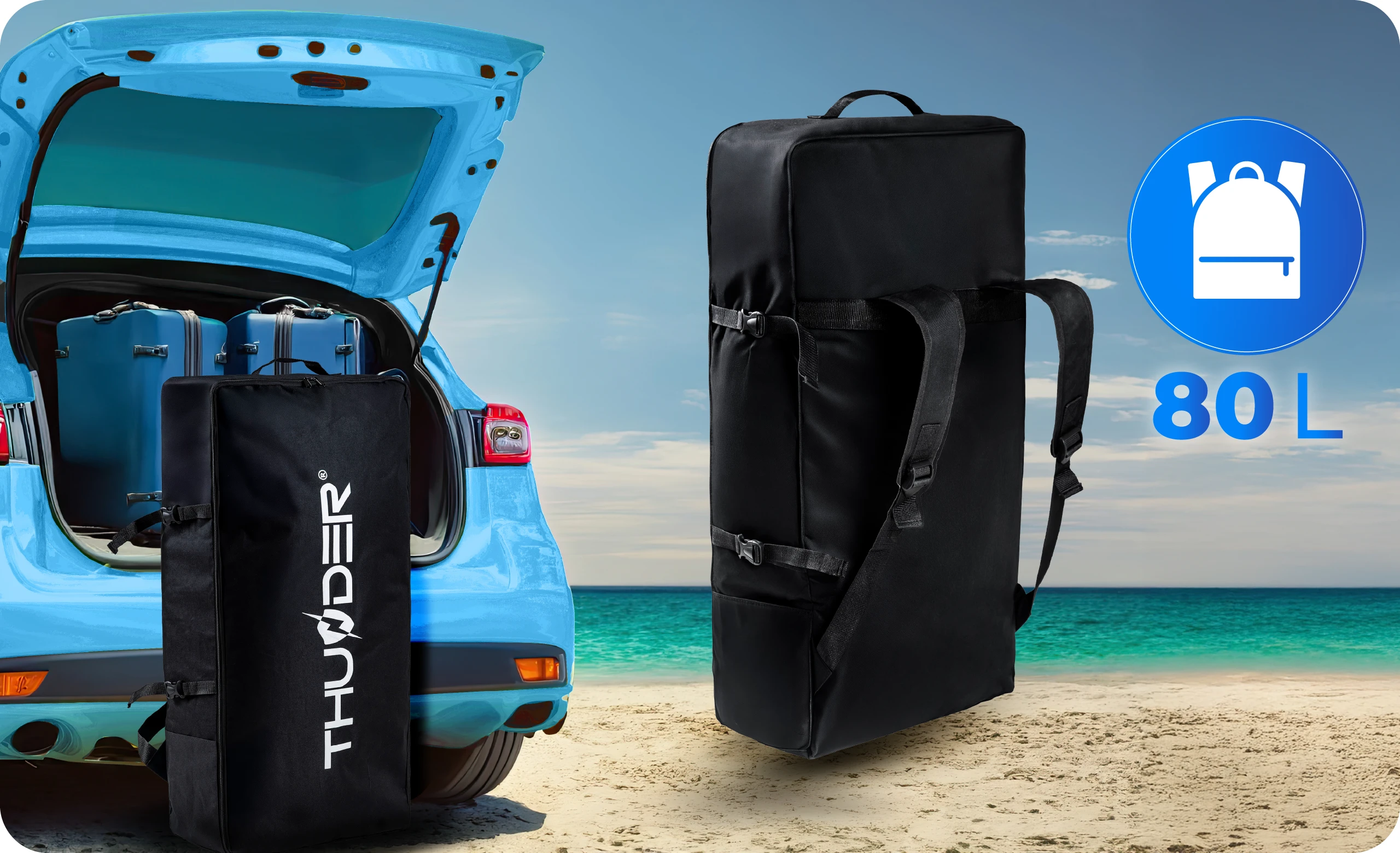 Wygodny transport deski SUP MARIS