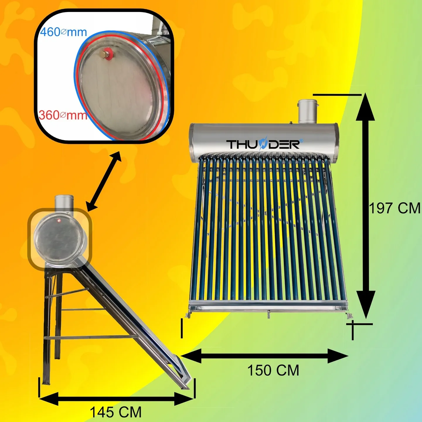 Afmetingen 300L tank