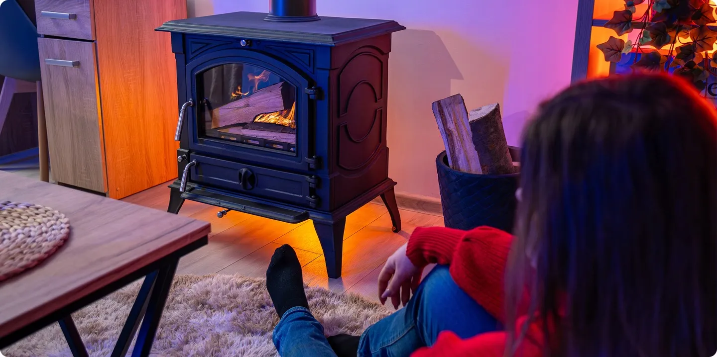 Vrijstaande houtkachel 7kW, gietijzer