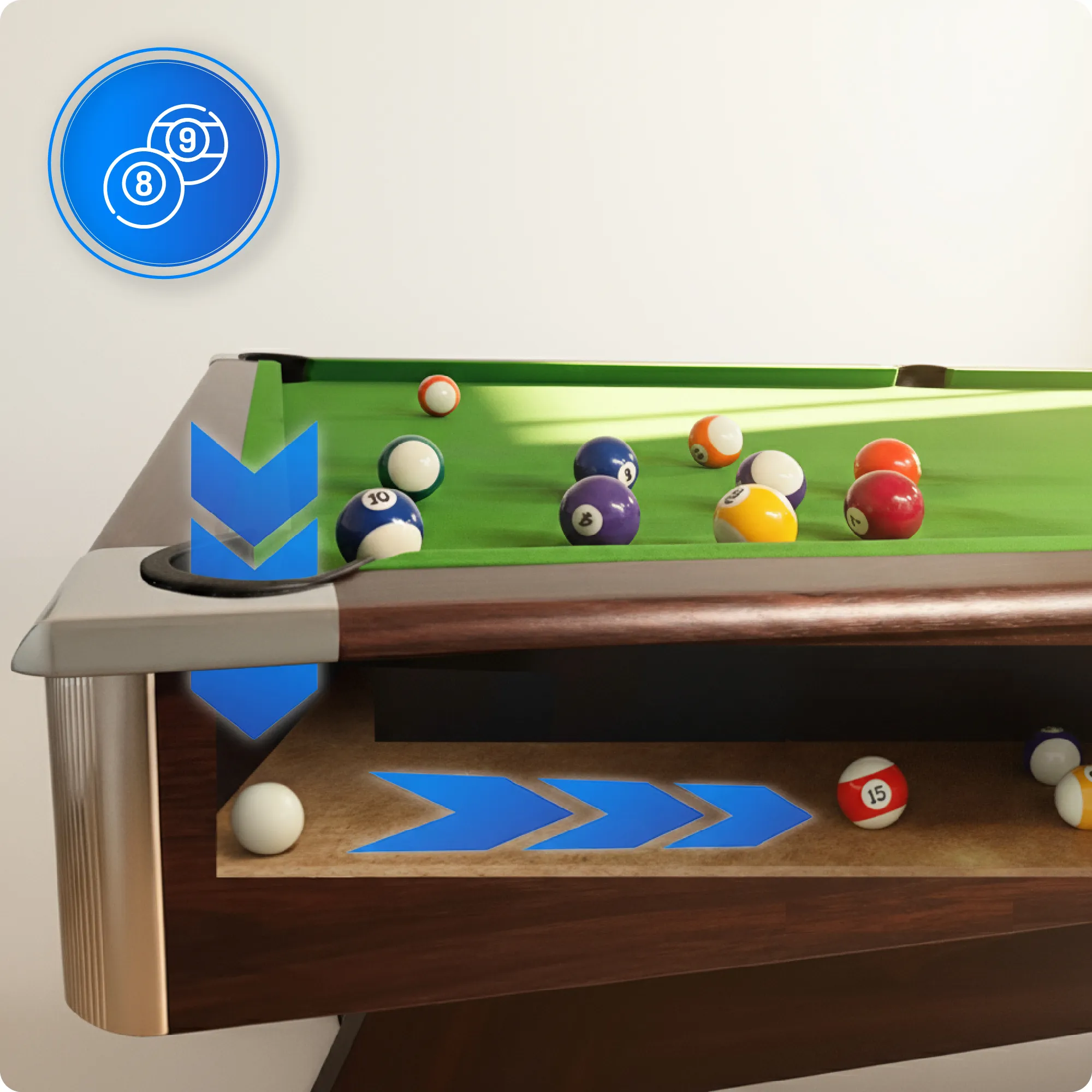 Biljarttafel set BOLD-BROWN-9FT