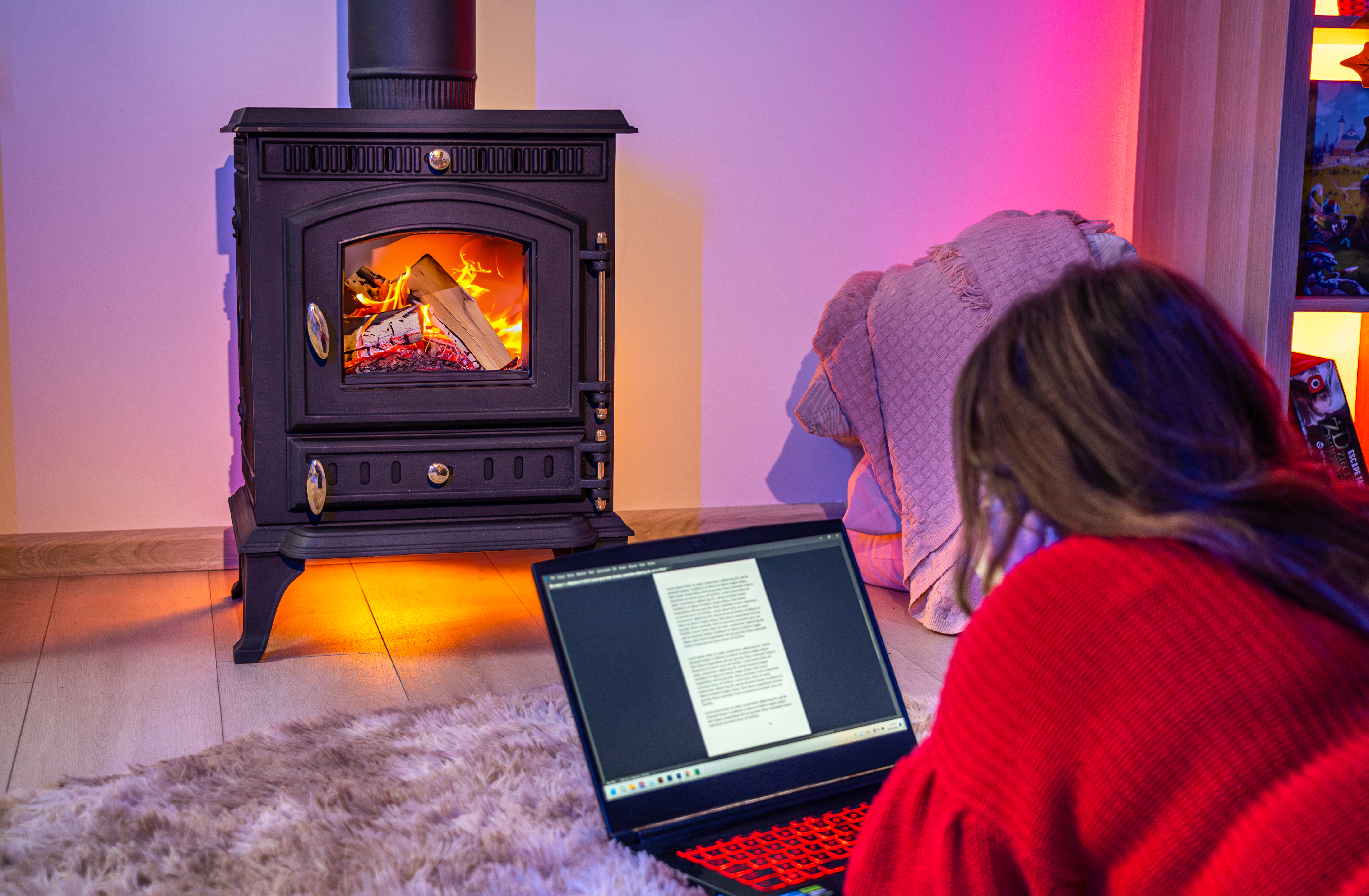 Klassieke gietijzeren kachel, vrijstaande houtkachel