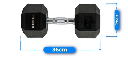 Hex dumbbel 17,5 kg THUNDER