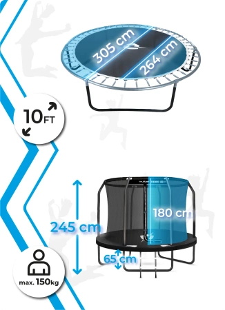 THUNDER INSIDE ELITE trampoline 10FT (305 cm) ZWART