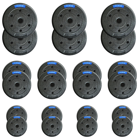 THUNDER set bitumen schijven 6x5 kg + 8x2,5 kg + 8x1,25 kg