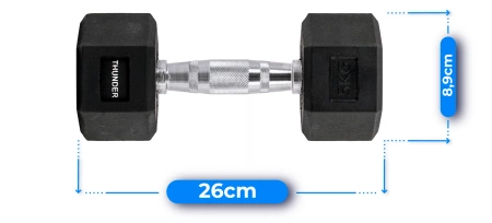 Hex dumbbel 5 kg THUNDER