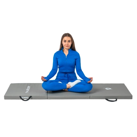 Grijze gymnastiekmat 180x60x4 THUNDER