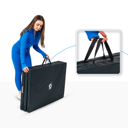 Zwarte gymnastiekmat 197x100x5 THUNDER