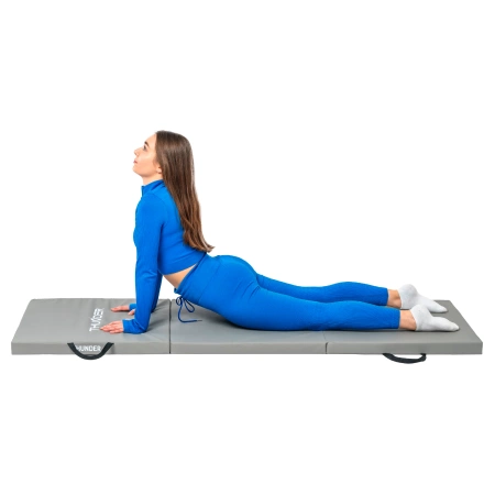 Grijze gymnastiekmat 180x60x4 THUNDER