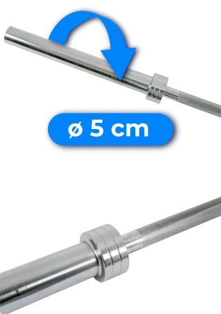 Olympische rechte halterstang 220 cm THUNDER