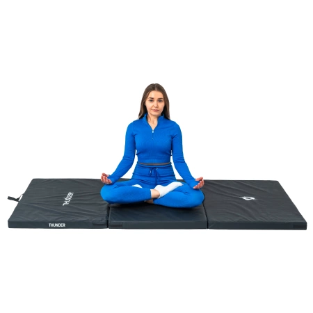 Zwarte gymnastiekmat 197x100x5 THUNDER