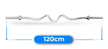 Sterk gebogen schroefsluiting halterstang 120 cm 30 mm THUNDER