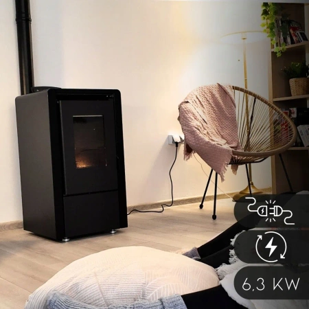 Pelletkachel LEYLA BLACK 6,3 kW