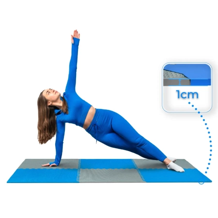 Blauw-grijze puzzelmatten 60x60x1cm THUNDER