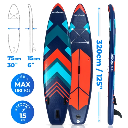 SUP Board 320cm THUNDER STRIPES