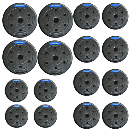 THUNDER set bitumen schijven 4x10 kg + 8x5 kg + 4x2,5 kg