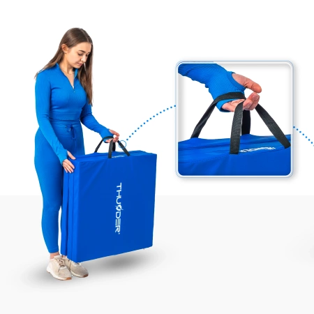 Blauwe gymnastiekmat 180x60x5 THUNDER