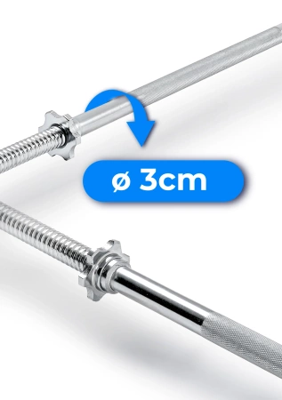 Rechte schroefsluiting halterstang 220 cm 30 mm THUNDER
