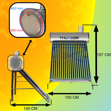 THUNDER drukloze zonnecollector met 200 L tank